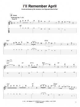 page one of I'll Remember April (Guitar Tab (Single Guitar))