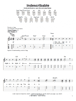 page one of Indescribable (Easy Guitar Tab)