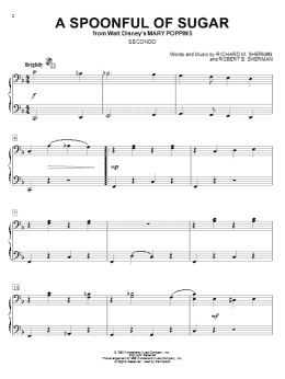page one of A Spoonful Of Sugar (from Mary Poppins) (Piano Duet)