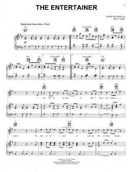 page one of The Entertainer (Piano, Vocal & Guitar Chords (Right-Hand Melody))