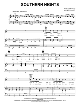 page one of Southern Nights (Piano, Vocal & Guitar Chords (Right-Hand Melody))