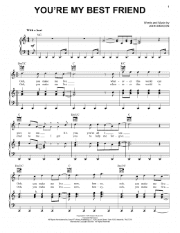 page one of You're My Best Friend (Piano, Vocal & Guitar Chords (Right-Hand Melody))