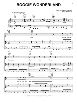 page one of Boogie Wonderland (Piano, Vocal & Guitar Chords (Right-Hand Melody))