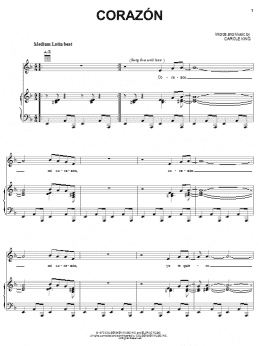 page one of Corazon (Piano, Vocal & Guitar Chords (Right-Hand Melody))