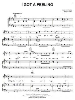 page one of I Got A Feeling (Piano, Vocal & Guitar Chords (Right-Hand Melody))