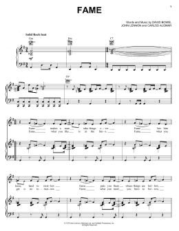 page one of Fame (Piano, Vocal & Guitar Chords (Right-Hand Melody))