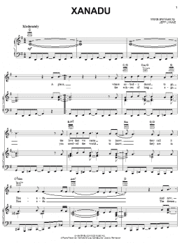 page one of Xanadu (Piano, Vocal & Guitar Chords (Right-Hand Melody))