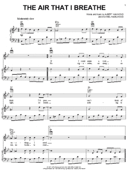 page one of The Air That I Breathe (Piano, Vocal & Guitar Chords (Right-Hand Melody))