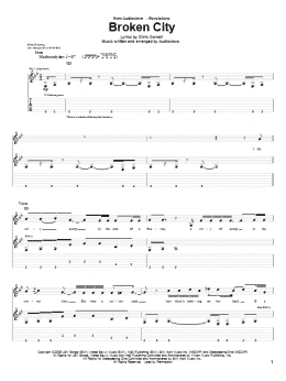 page one of Broken City (Guitar Tab)