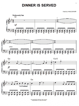 page one of Dinner Is Served (from Pirates Of The Caribbean: Dead Man's Chest) (Easy Piano)