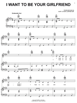 page one of I Want To Be Your Girlfriend (Piano, Vocal & Guitar Chords (Right-Hand Melody))