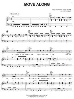 page one of Move Along (Piano, Vocal & Guitar Chords (Right-Hand Melody))
