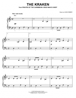 page one of The Kraken (Easy Piano)