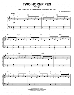 page one of Two Hornpipes (Fisher's Hornpipe) (Easy Piano)