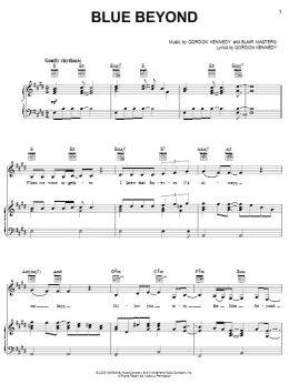 page one of Blue Beyond (Piano, Vocal & Guitar Chords (Right-Hand Melody))