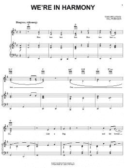 page one of We're In Harmony (Piano, Vocal & Guitar Chords (Right-Hand Melody))