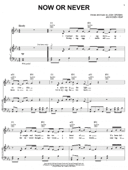 page one of Now Or Never (Piano, Vocal & Guitar Chords (Right-Hand Melody))