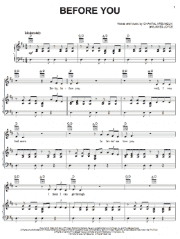 page one of Before You (Piano, Vocal & Guitar Chords (Right-Hand Melody))