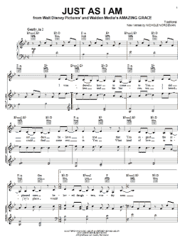 page one of Just As I Am (Piano, Vocal & Guitar Chords (Right-Hand Melody))
