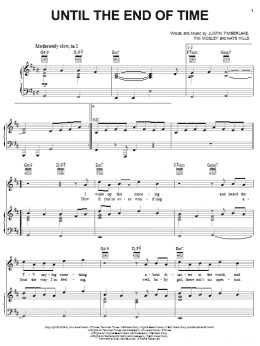 page one of Until The End Of Time (Piano, Vocal & Guitar Chords (Right-Hand Melody))