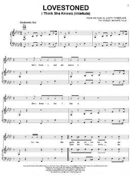 page one of Lovestoned (I Think She Knows Interlude) (Piano, Vocal & Guitar Chords (Right-Hand Melody))