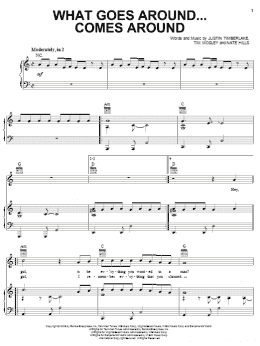 page one of What Goes Around...Comes Around Interlude (Piano, Vocal & Guitar Chords (Right-Hand Melody))