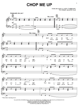 page one of Chop Me Up (Piano, Vocal & Guitar Chords (Right-Hand Melody))