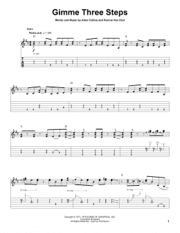 page one of Gimme Three Steps (Guitar Tab (Single Guitar))