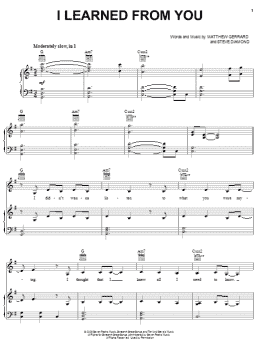 page one of I Learned From You (Piano, Vocal & Guitar Chords (Right-Hand Melody))