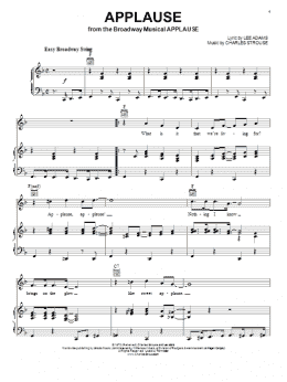 page one of Applause (Piano, Vocal & Guitar Chords (Right-Hand Melody))