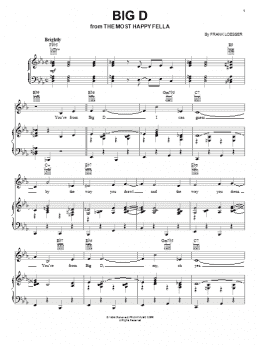 page one of Big D (Piano, Vocal & Guitar Chords (Right-Hand Melody))