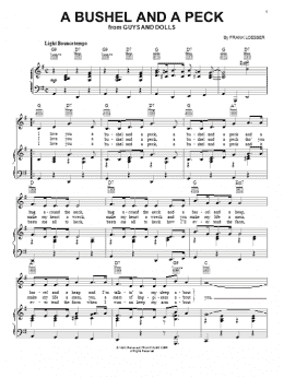 page one of A Bushel And A Peck (Piano, Vocal & Guitar Chords (Right-Hand Melody))