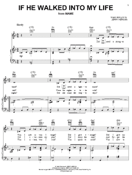 page one of If He Walked Into My Life (Piano, Vocal & Guitar Chords (Right-Hand Melody))