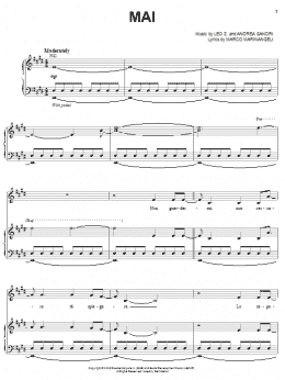 page one of Mai (Piano, Vocal & Guitar Chords (Right-Hand Melody))