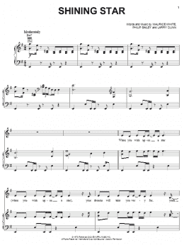 page one of Shining Star (Piano, Vocal & Guitar Chords (Right-Hand Melody))