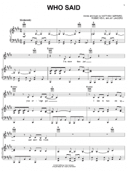 page one of Who Said (Piano, Vocal & Guitar Chords (Right-Hand Melody))