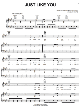page one of Just Like You (Piano, Vocal & Guitar Chords (Right-Hand Melody))