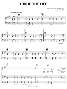 page one of This Is The Life (Piano, Vocal & Guitar Chords (Right-Hand Melody))