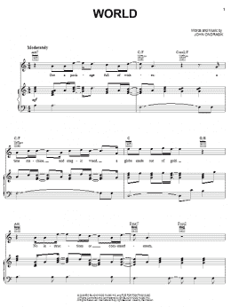 page one of World (Piano, Vocal & Guitar Chords (Right-Hand Melody))