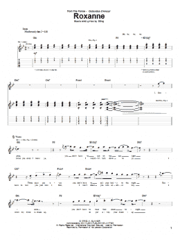 page one of Roxanne (Guitar Tab)