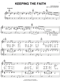 page one of Keeping The Faith (Piano, Vocal & Guitar Chords (Right-Hand Melody))