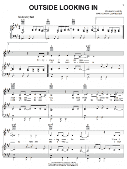 page one of Outside Looking In (Piano, Vocal & Guitar Chords (Right-Hand Melody))