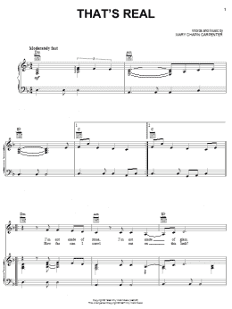 page one of That's Real (Piano, Vocal & Guitar Chords (Right-Hand Melody))