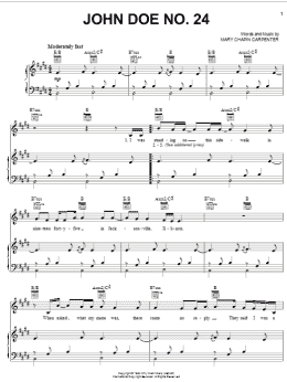 page one of John Doe No. 24 (Piano, Vocal & Guitar Chords (Right-Hand Melody))