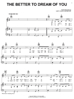 page one of The Better To Dream Of You (Piano, Vocal & Guitar Chords (Right-Hand Melody))