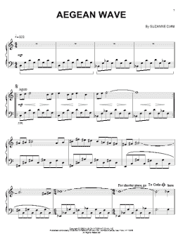 page one of Aegean Wave (Piano Solo)