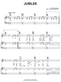 page one of Jubilee (Piano, Vocal & Guitar Chords (Right-Hand Melody))