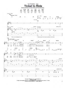 page one of Ticket To Ride (Guitar Tab)