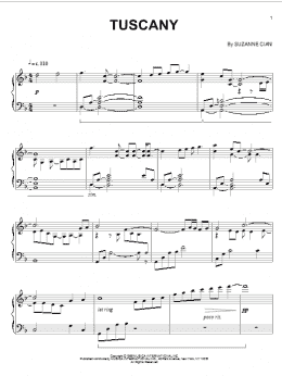 page one of Tuscany (Piano Solo)