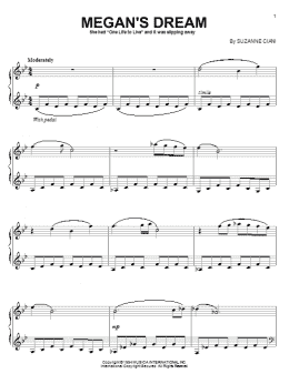 page one of Megan's Dream (Piano Solo)